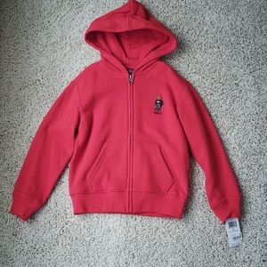 Boy's polo hooded sweatshirt.